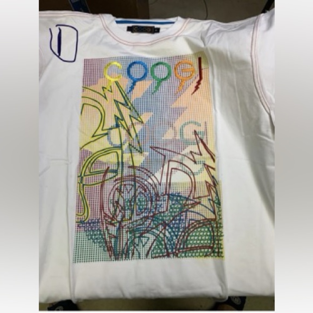 Coogl Casual Men Round Neck Short Sleeve Printed T Shirt